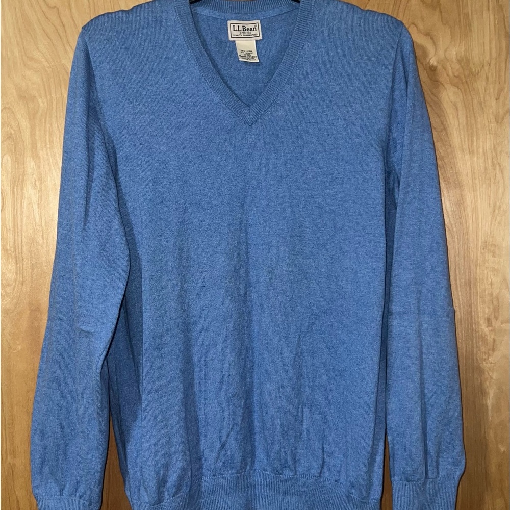 L.L. Bean Men's Sky Blue V-Neck Sweater
